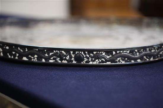 A late 19th/early 20th century Chinese Export silver tea tray by Luen Wo, Shanghai, 63 oz.